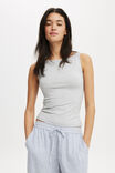 All Day Boat Neck Tank, GREY MARLE - alternate image 1