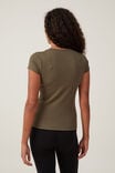 Camiseta - The One Organic Rib Crew Short Sleeve Tee, KHAKI GREEN - vista alternativa 3