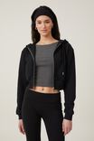 Cropped Fitted Zip Through, BLACK - alternate image 1