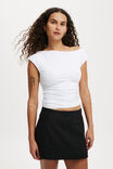 Sienna Linen Cotton Mini Skirt, BLACK - alternate image 1