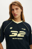 Vneck Oversized Raglan Graphic Tee, RIO DE JANEIRO 32 / INK NAVY - example image 4