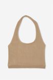 Seamless Stacey Halter Neck Top, LINEN TAUPE
