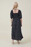 Alexa Puff Sleeve Midi Dress, DAPHINE DITSY BLACK SHORELINE - alternate image 3