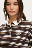 Oversized Long Sleeve Graphic Polo, RHODE ISLAND / BROWN STRIPE - example image 4