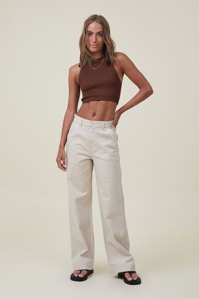 Carter Wide Leg Pant Asia Fit, STONE 1