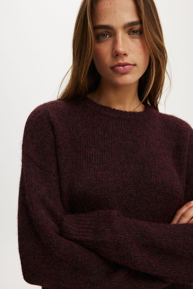 Luxe Crew Sweater, DREAMY DEEP POMEGRANTE
