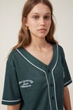 Chopped Jersey Baseball Shirt, MANHATTEN 29/ PINE FOREST GREEN - alternate image 4