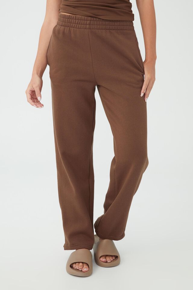 Classic Straight Trackpant, BROWN