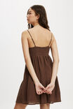 Tate Tie Front Mini Dress, CHOCOLATE - alternate image 3