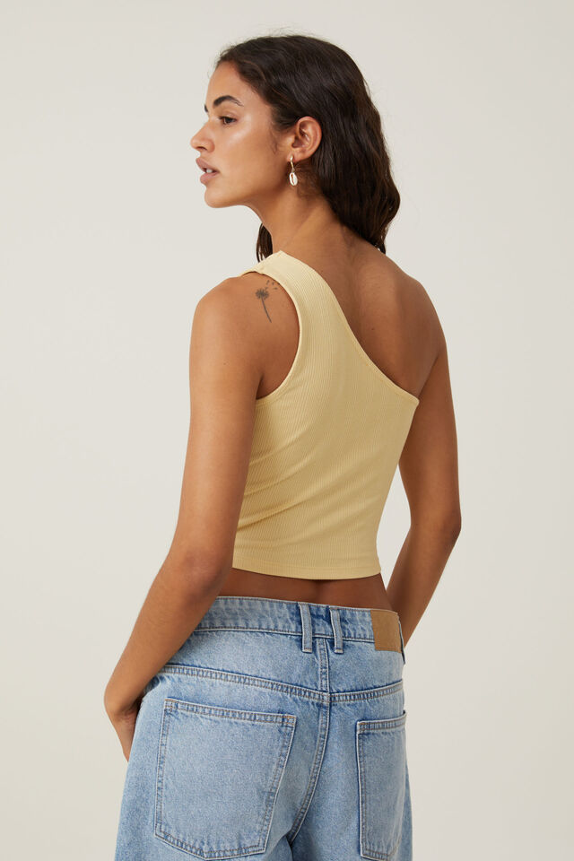 Marli One Shoulder Rouched Top, SOFT BUTTER