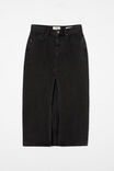 Saia - Bailey Denim Maxi Skirt, GRAPHITE BLACK - vista alternativa 6
