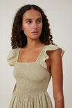 Bianca Flutter Sleeve Mini Dress, DESERT SAGE - alternate image 4