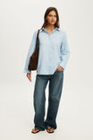 Ella Wrap Long Sleeve Shirt, HOLLY STRIPE SEASIDE BLUE - example image 2