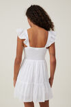 Bianca Flutter Sleeve Mini Dress, WHITE - alternate image 3