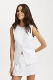 Sienna Linen Cotton Mini Skirt, WHITE - alternate image 1