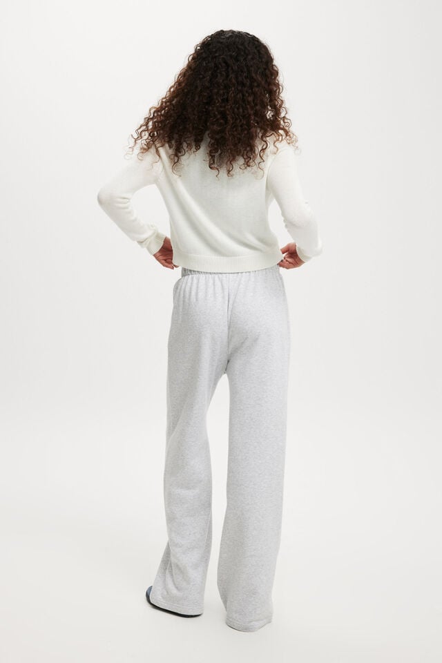 Classic Wide Leg Sweatpant, SOFT GREY MARLE