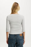 90S V Neck &frac34; Sleeve, MARBLE MIST - example image 3