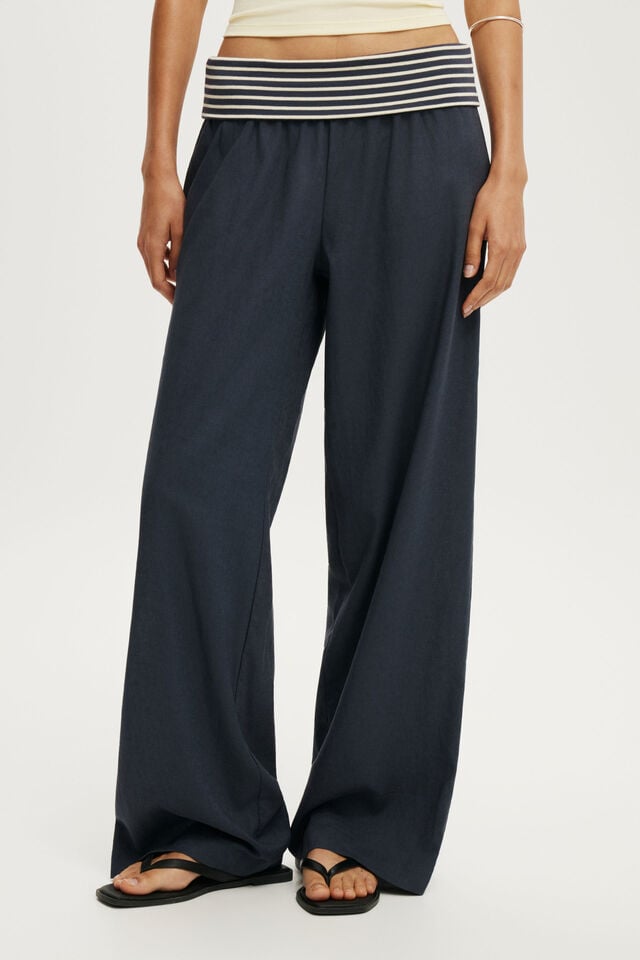 Haven Fold Over Pant, INK NAVY / STRIPE