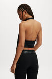 Lexa Cowl Neck Halter Top, BLACK - example image 3