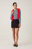Morgan Utility Chino Mini Skirt, BLACK - alternate image 1