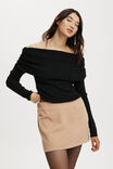 Cord Mini Skirt, NATURAL - example image 1