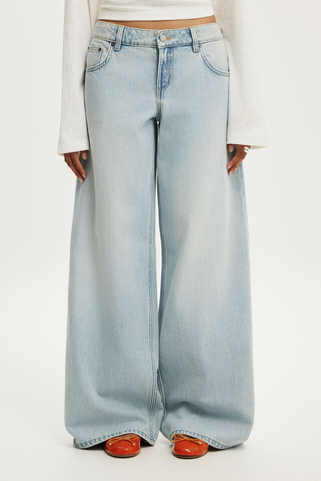 Low Rise Wide Jean, LAUREL BLUE
