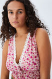 Tie Front Lace Cami, MOLLY MEADOW RICH FUCHSIA - alternate image 1