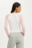 Everyday Smooth Raglan Long Sleeve, VINTAGE WHITE/FLAMINGO FIZZ - example image 3