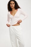 Classic Fleece Wide Leg Sweatpant, WHITE - alternate image 3