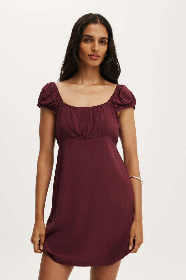 Annie Babydoll Mini Dress, SOUR CHERRY