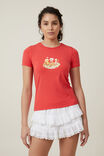 Strawberry Shortcake Fitted Graphic Longline Tee, LCN SSC STRAWBERRY SHORTCAKE GARDEN/ RACER RE - alternate image 1