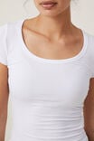 Camiseta - Staple Rib Scoop Neck Short Sleeve Top, WHITE II - vista alternativa 4