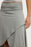 Maple Asymmetric Midi Skirt, DARK GREY MARLE - example image 2
