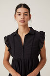 Sylvie Lace Trim Shirt Dress, BLACK - alternate image 4