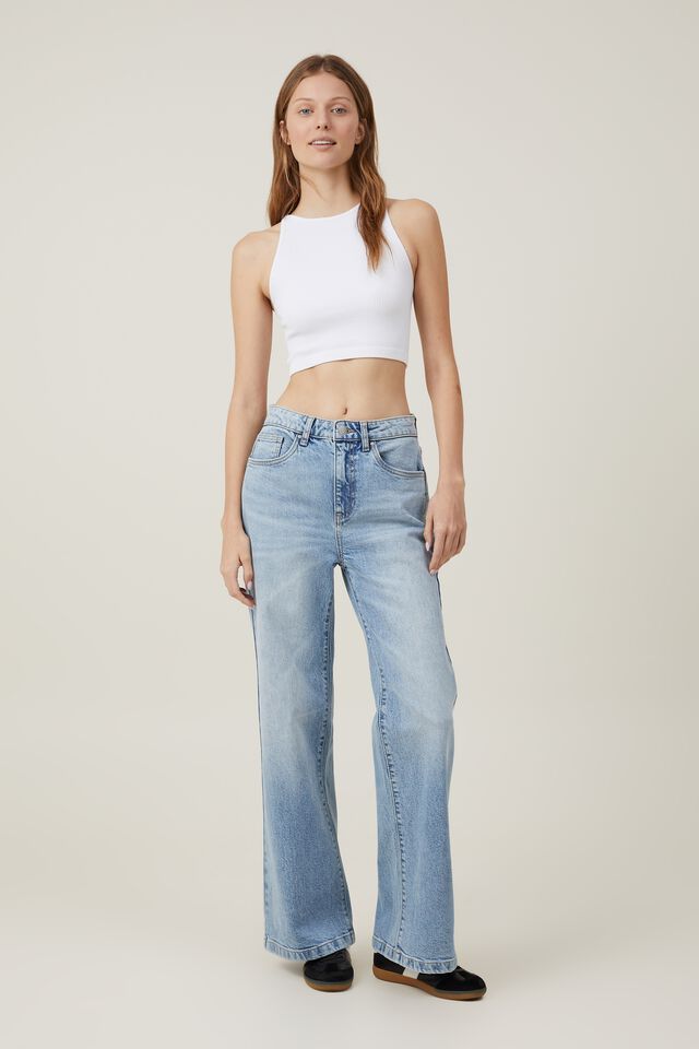 Nueva calidad vintage de cintura alta Stretch Skinny Jeans