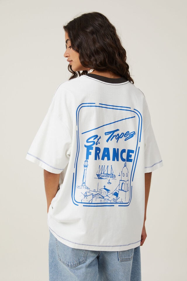The Boxy Graphic Tee, ST TROPEZ FRANCE/ VINTAGE WHITE
