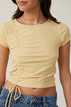 Marli Rouched Front Short Sleeve Top, SOFT BUTTER - alternate image 4