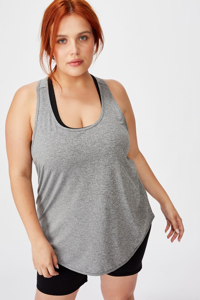 Curve Active Training Tank Top, SALT AND PEPPER