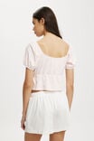 Mila Tie Front Short Sleeve Top, FLOSSY PINK - alternate image 3