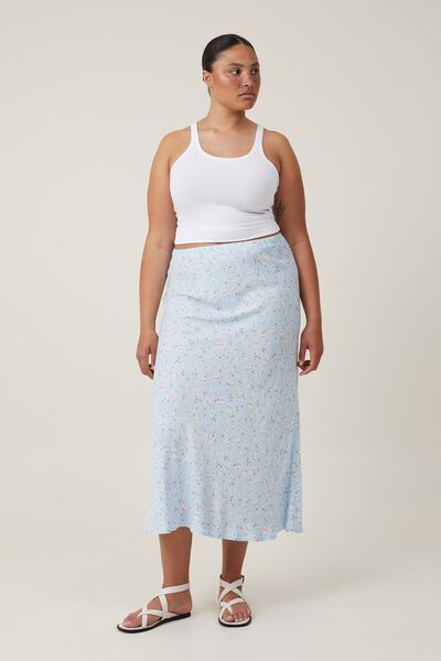 Bloom Maxi Slip Skirt, MARTHA DITSY COASTAL BLUE
