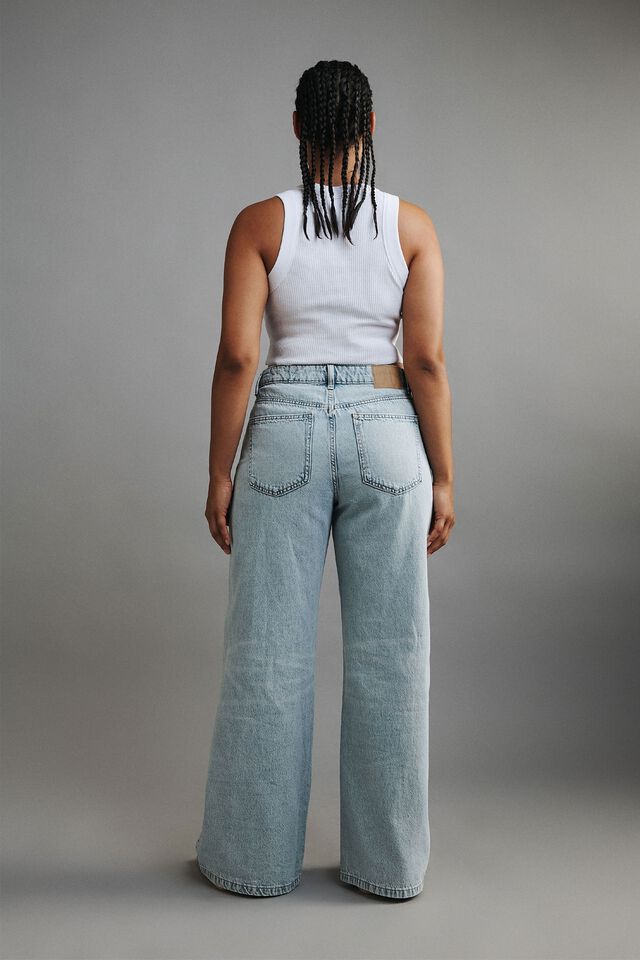 Relaxed Wide Leg Jean, PALM BLUE