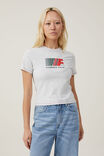 Fitted Graphic Longline Tee, FLORENCE ITALIA/ LIGHT GREY MARLE - alternate image 1