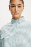 Chloe Funnel Neck Shirt, ARDEN CHECK BLUE - example image 4