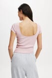 Mia Low Back Short Sleeve Top, DUSK PINK - alternate image 3