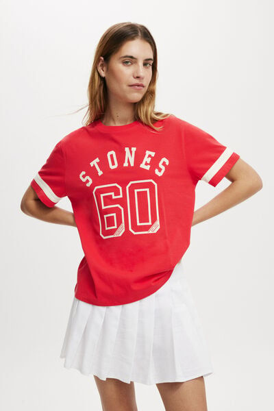 Regular Fit Graphic Tee, LCN BRA THE ROLLING STONES 60/SCARLETT RED