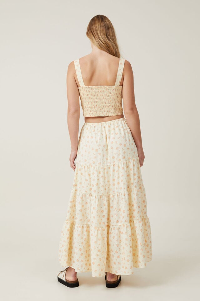 Haven Tiered Maxi Skirt, INDRA DITSY BUTTER