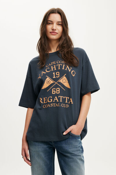 The Boxy Graphic Tee, CAPE COD YACHTING / INK NAVY