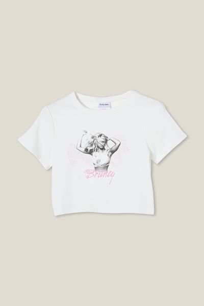 Special Edition Micro Britney Spears Tee, LCN BR BRITNEY SPEARS DANCE/VINTAGE WHITE