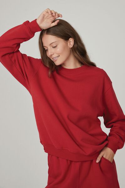 Classic Crew Sweatshirt, VINTAGE RED