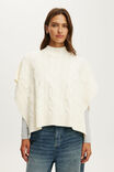 Cable Poncho, PORCELAIN - example image 1